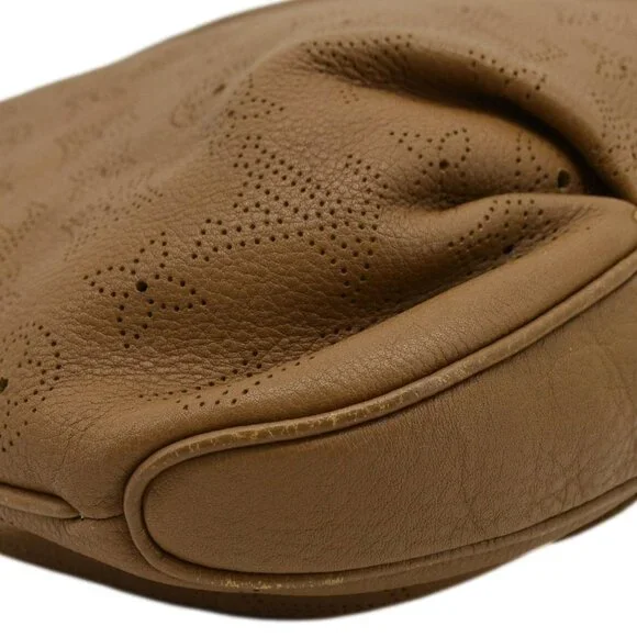 LOUIS VUITTON  Selene PM Mahina Leather Tote Shoulder Bag Tan - Picture 8 of 12